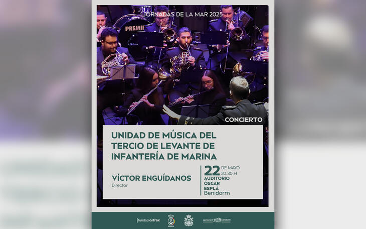 La Unidad de Música del Tercio de Levante de Infantería de Marina ofrece este jueves un concierto en Benidorm